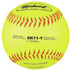 Markwort 11″ Synthetic Yellow Leather Softballs