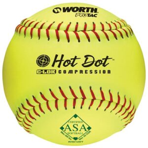 Worth 12″ ASA Hot Dot ProTac Slowpitch Softballs